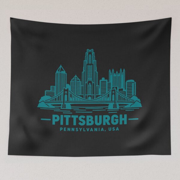 Item preview, Pittsburgh Pennsylvania USA Line Art Skyline Poster designed and sold by CMYKStudio.