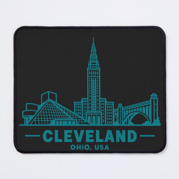 Item preview, Cleveland Ohio USA Line Art Skyline Poster designed and sold by CMYKStudio.