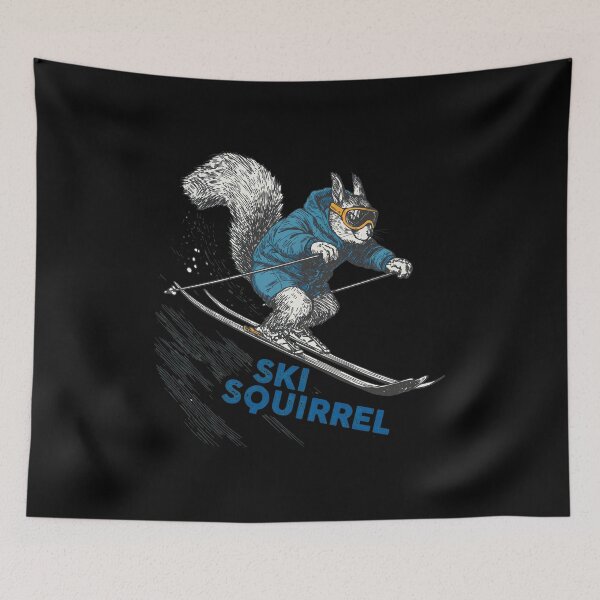Item preview, Skiing Squirrel Illustration Vintage Goggles Snow designed and sold by Fridareenholt.