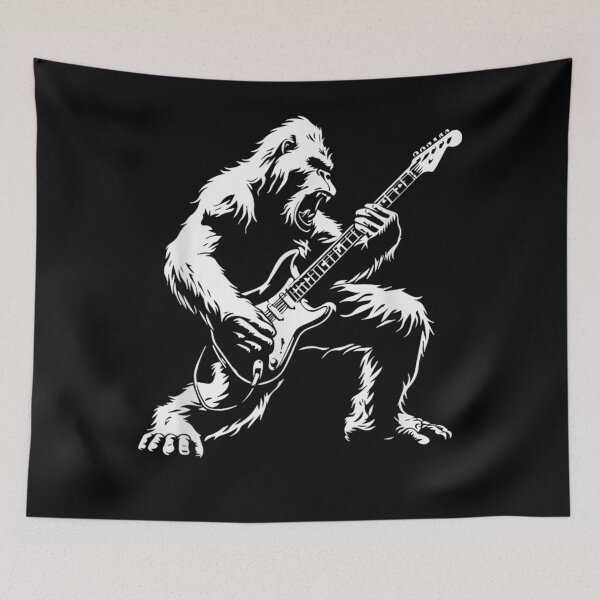 Item preview, Bigfoot Playing Guitar Rock Music Band Sasquatch  designed and sold by AyalaHeze.