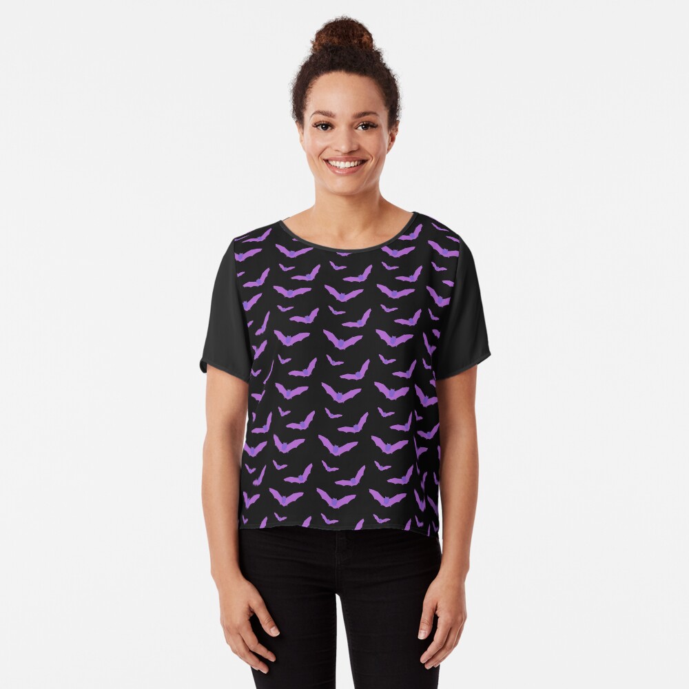 Purple bats Chiffon Top