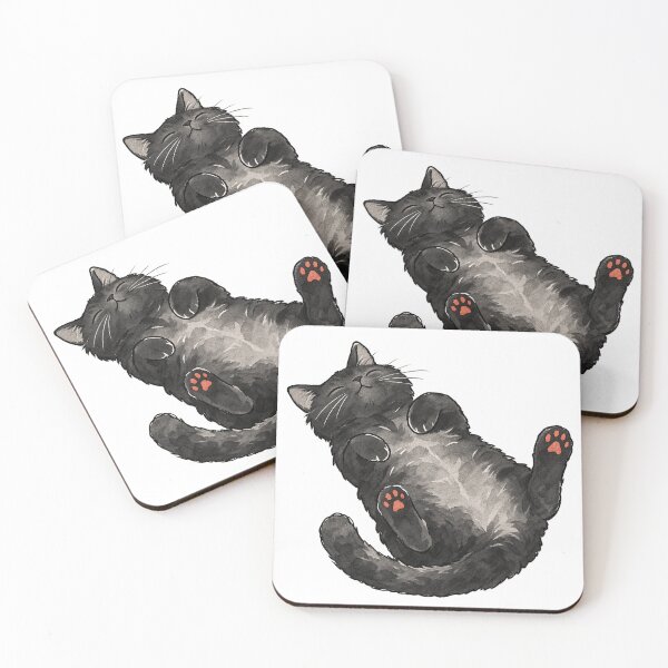 Item preview, Funny Black Cat Lying on Its Back Paws Up designed and sold by Jessie's Palette.