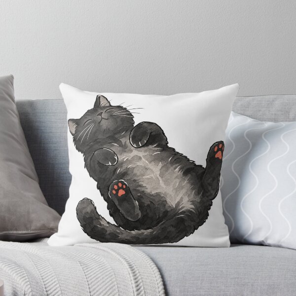 Item preview, Funny Black Cat Lying on Its Back Paws Up designed and sold by Jessie's Palette.