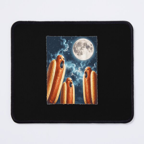 Item preview, Funny Hot Dogs Howling At Full Moon Space designed and sold by MiteKangerin.