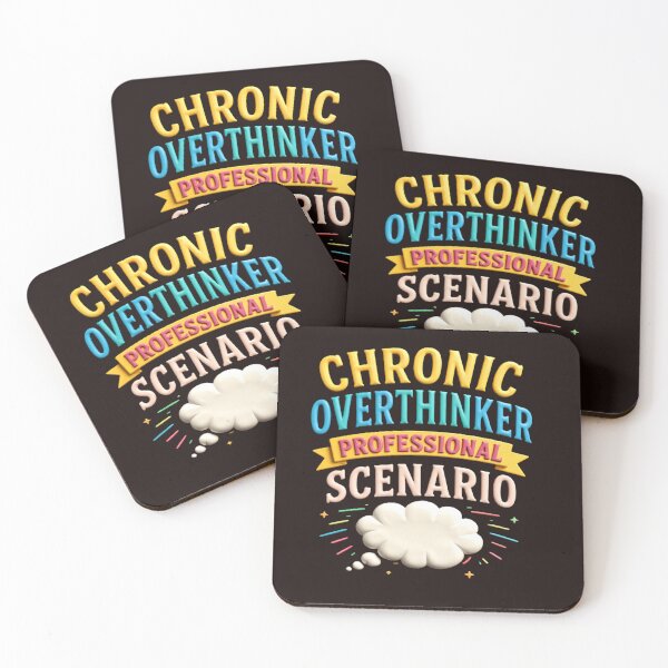 Item preview, chronic overthinker professional scenario colorful typographic design designed and sold by SmashingDeals.