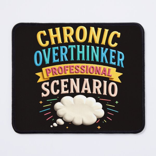 Item preview, chronic overthinker professional scenario colorful typographic design designed and sold by SmashingDeals.