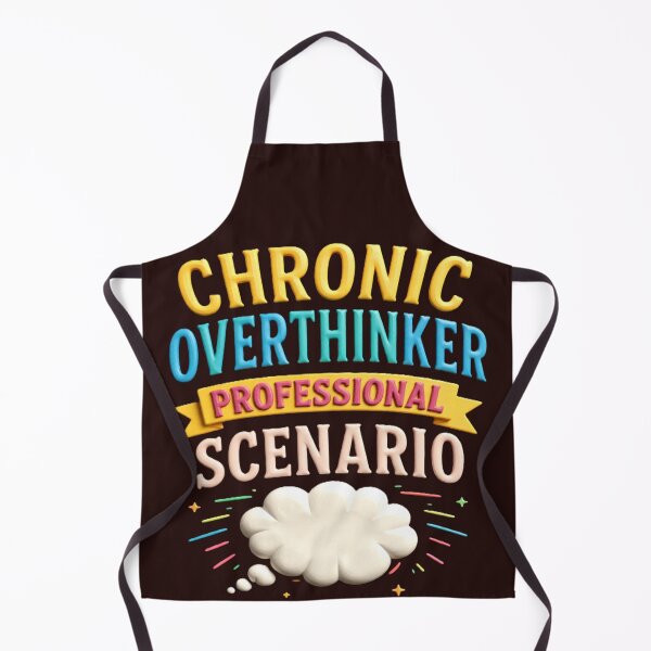 Item preview, chronic overthinker professional scenario colorful typographic design designed and sold by SmashingDeals.