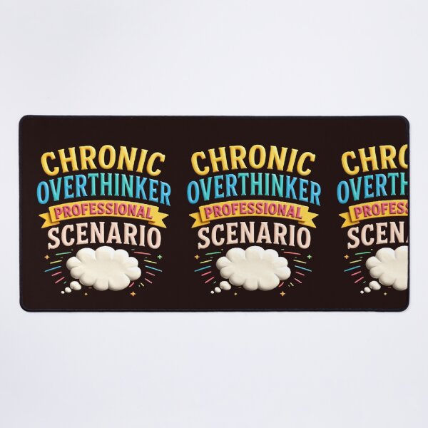 Item preview, chronic overthinker professional scenario colorful typographic design designed and sold by SmashingDeals.
