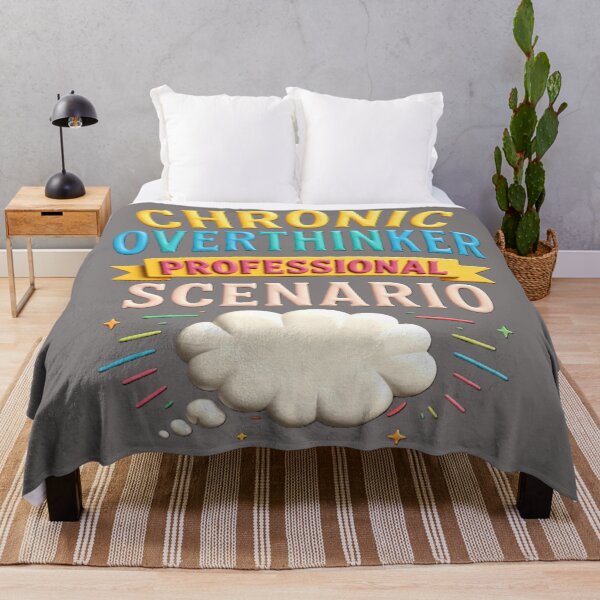 Item preview, chronic overthinker professional scenario colorful typographic design designed and sold by SmashingDeals.