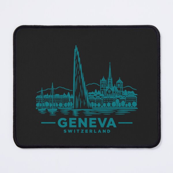 Item preview, Geneva Switzerland Line Art Skyline Poster designed and sold by CMYKStudio.