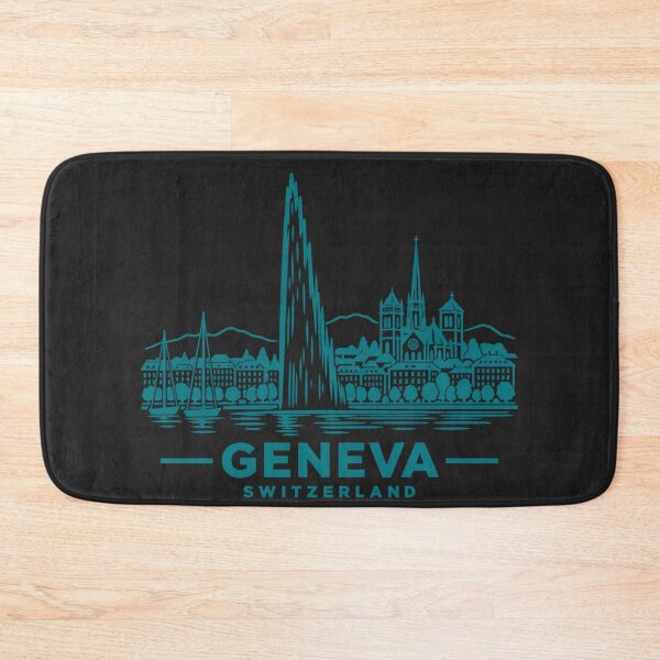 Artikelvorschau, Genf, Schweiz – Skyline-Poster (Linienzeichnung) entworfen und verkauft von CMYKStudio.