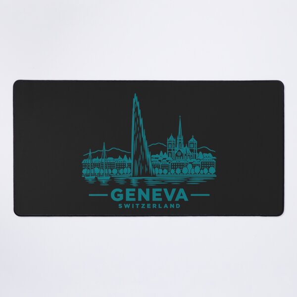 Item preview, Geneva Switzerland Line Art Skyline Poster designed and sold by CMYKStudio.