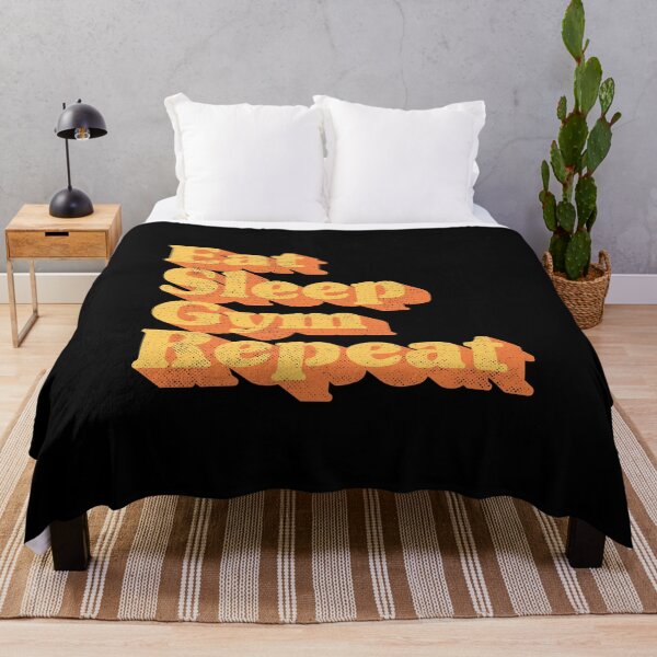 Item preview, Eat Sleep Gym Repeat Retro Fitness Typography designed and sold by Chonkz.