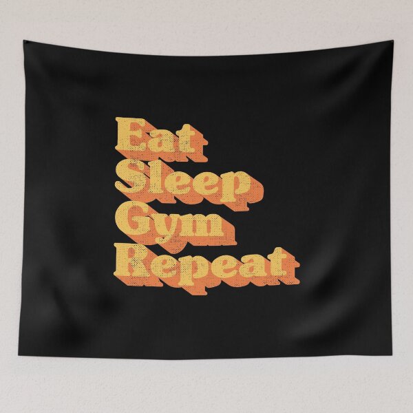 Item preview, Eat Sleep Gym Repeat Retro Fitness Typography designed and sold by Chonkz.