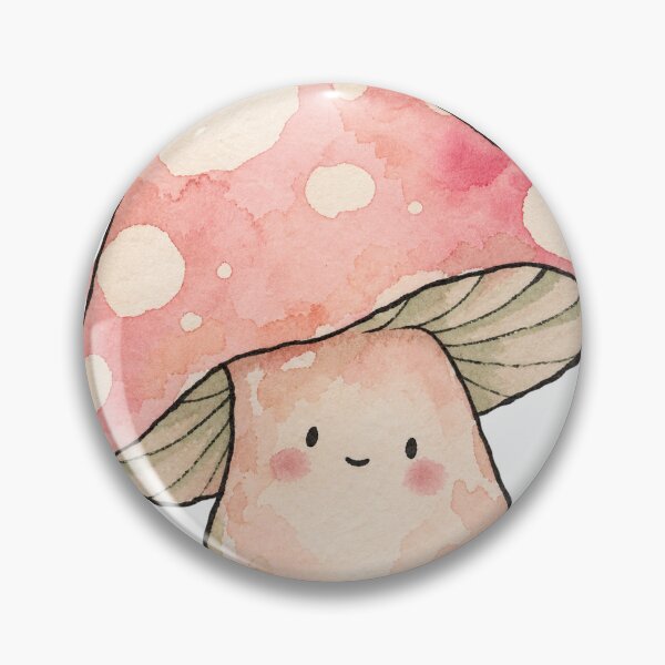 Item preview, Cute Pink Mushroom with a Happy Little Face designed and sold by Jessie's Palette.