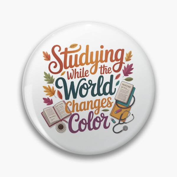 Item preview, Studying While the World Changes Color – Autumn Study Cozy Fall Student Book Lover designed and sold by CuteDesignables.