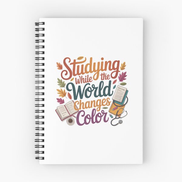 Item preview, Studying While the World Changes Color – Autumn Study Cozy Fall Student Book Lover designed and sold by CuteDesignables.