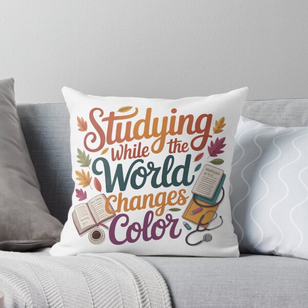 Item preview, Studying While the World Changes Color – Autumn Study Cozy Fall Student Book Lover designed and sold by CuteDesignables.