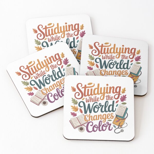 Item preview, Studying While the World Changes Color – Autumn Study Cozy Fall Student Book Lover designed and sold by CuteDesignables.
