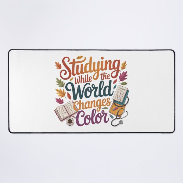 Item preview, Studying While the World Changes Color – Autumn Study Cozy Fall Student Book Lover designed and sold by CuteDesignables.