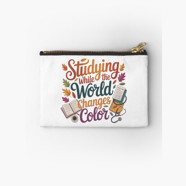Item preview, Studying While the World Changes Color – Autumn Study Cozy Fall Student Book Lover designed and sold by CuteDesignables.