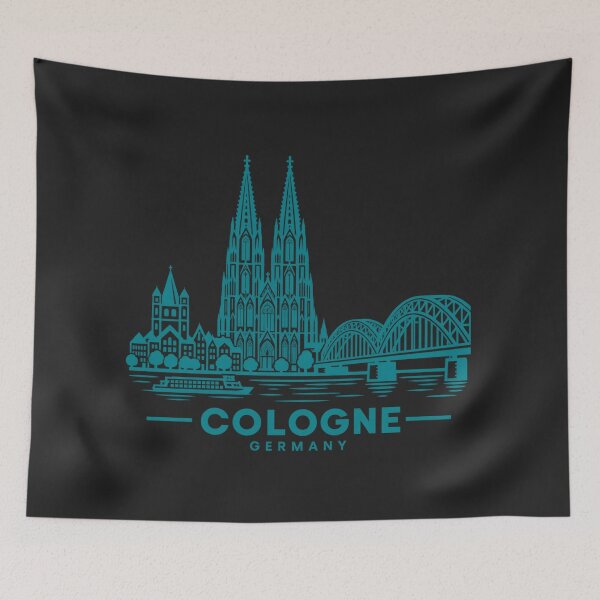 Item preview, Cologne Germany Line Art Skyline Poster designed and sold by CMYKStudio.