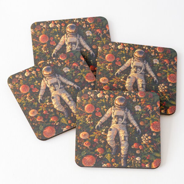 Item preview, Astronaut in a Mushroom Garden | Golden Hour Vintage designed and sold by Extravanganzza.