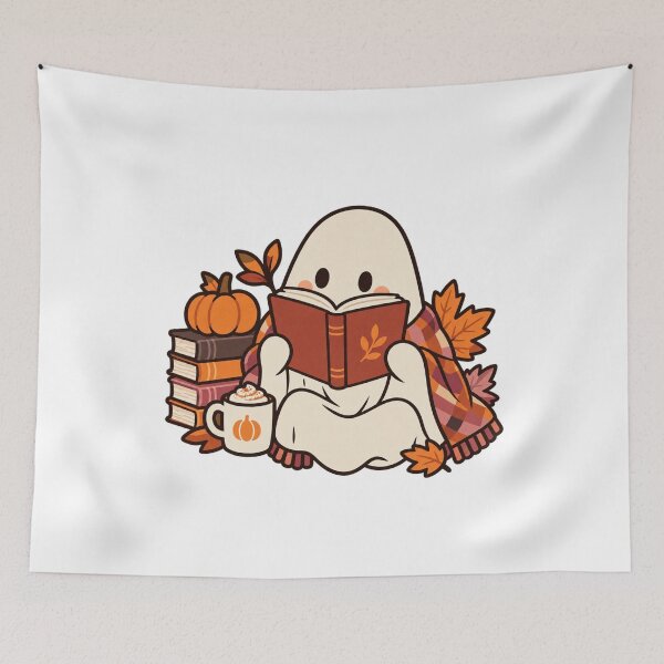 Item preview, Cute Ghost Reading Book Fall Autumn designed and sold by wingoo22.