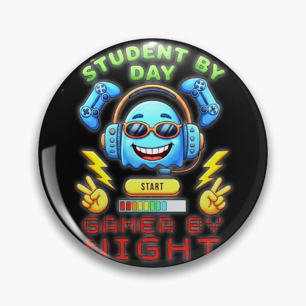 Item preview, Funny Retro Gaming Ghost With Headphones  | STUDENT BY DAY GAMER BY NIGHT! designed and sold by Giulivo Store Graphic.