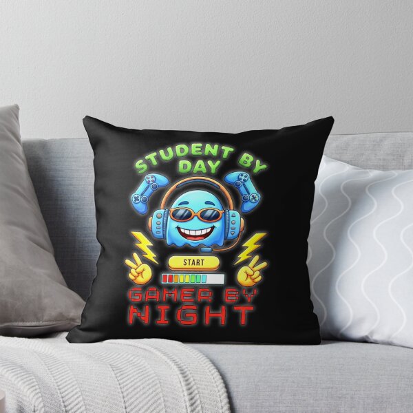 Item preview, Funny Retro Gaming Ghost With Headphones  | STUDENT BY DAY GAMER BY NIGHT! designed and sold by Giulivo Store Graphic.