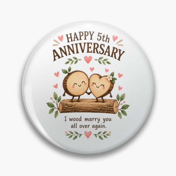 Item preview, 5th Anniversary Card | I Wood Marry You All Over Again | Cute Wood Anniversary designed and sold by Aesthetic-Avenue.