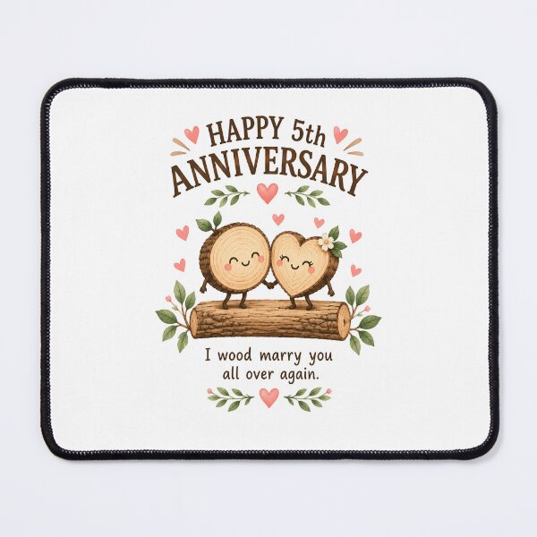 Item preview, 5th Anniversary Card | I Wood Marry You All Over Again | Cute Wood Anniversary designed and sold by Aesthetic-Avenue.