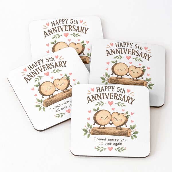 Item preview, 5th Anniversary Card | I Wood Marry You All Over Again | Cute Wood Anniversary designed and sold by Aesthetic-Avenue.