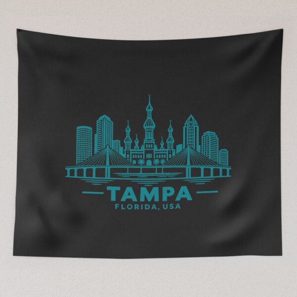 Item preview, Tampa Florida USA Line Art Skyline Poster designed and sold by CMYKStudio.