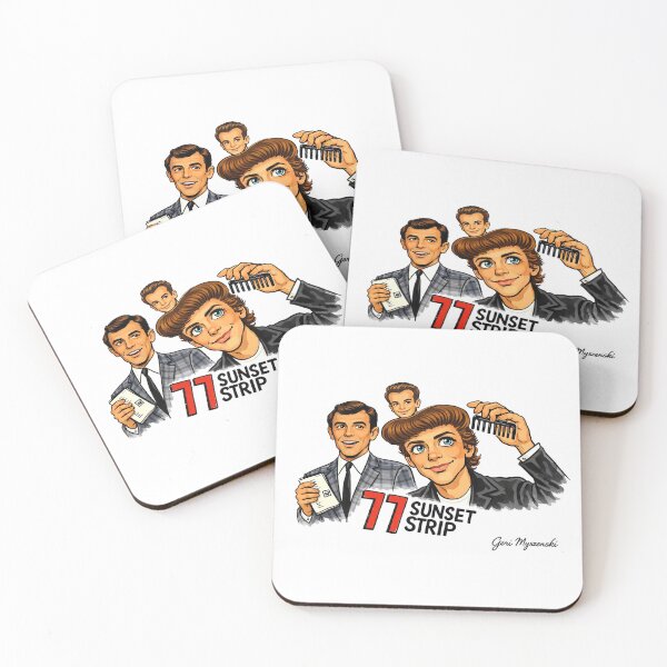 Item preview, 77 Sunset Strip Retro Cartoon Art – Classic TV Detective Pop Culture Illustration designed and sold by The Art Queen Of Michigan .