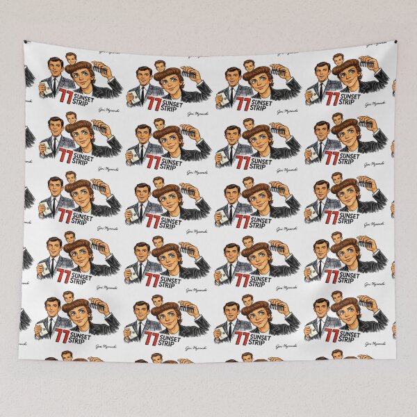 Item preview, 77 Sunset Strip Retro Cartoon Art – Classic TV Detective Pop Culture Illustration designed and sold by The Art Queen Of Michigan .