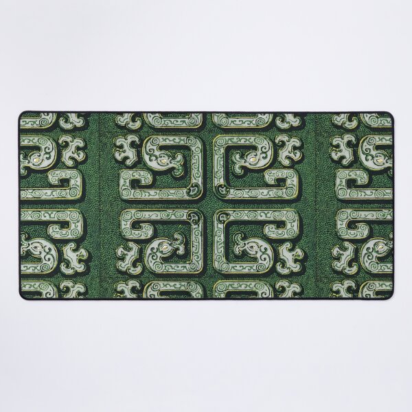 Item preview, Chinese Geometric Knot Ornament – Antique Green & White Pattern designed and sold by Polychromes.