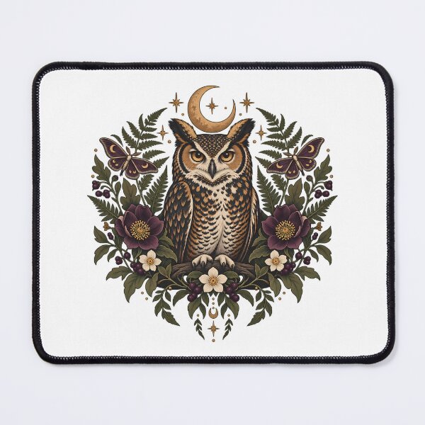 Item preview, Moonlit Owl Botanical Night Garden designed and sold by Thai Vibe Studio.