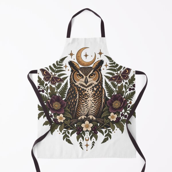 Item preview, Moonlit Owl Botanical Night Garden designed and sold by Thai Vibe Studio.