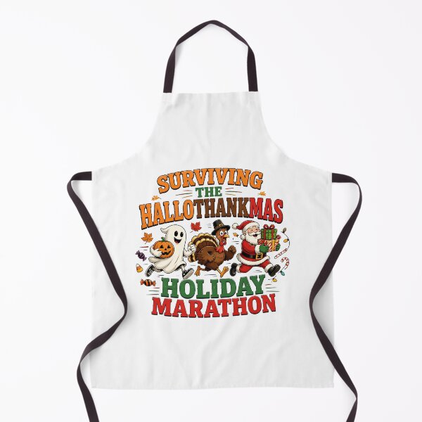 Item preview, Surviving the Hallothankmas Holiday Marathon – Funny Halloween Thanksgiving Christmas designed and sold by CuteDesignables.