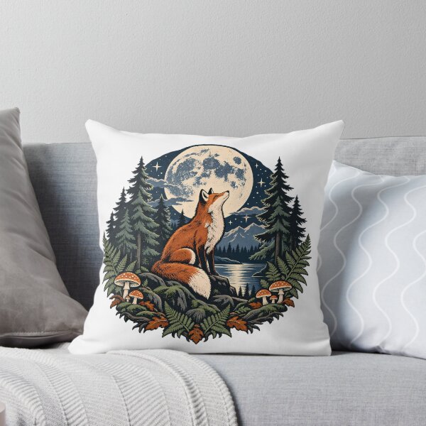Item preview, Moonlit Fox Woodland Night Scene designed and sold by Thai Vibe Studio.