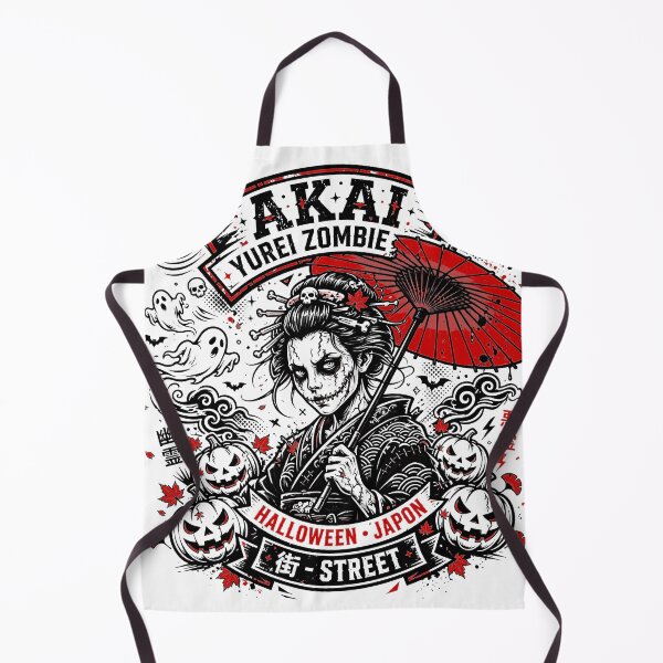 Item preview, Geisha Zombie Yurei Halloween Japanese AKAI - Red Umbrella Kimono designed and sold by Tsuiho_art.