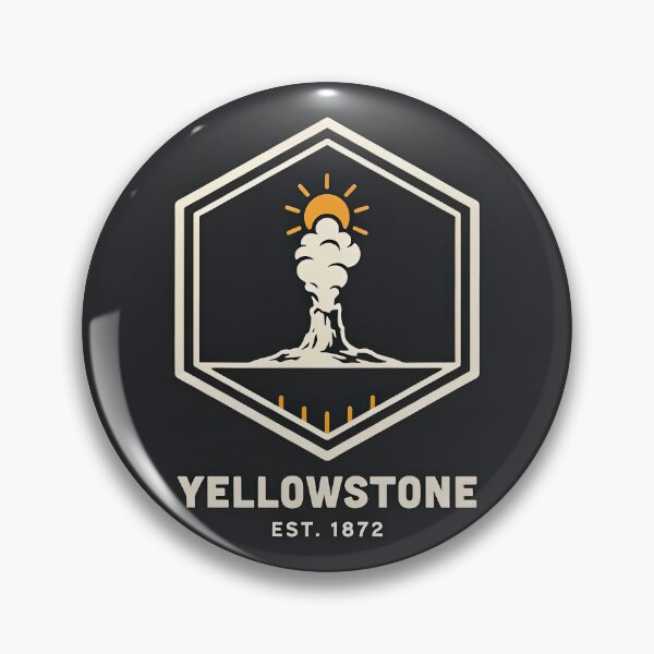 Item preview, Vintage Yellowstone Old Faithful Geyser Hexagon Badge Emblem Vector designed and sold by Shutter-Dragon.