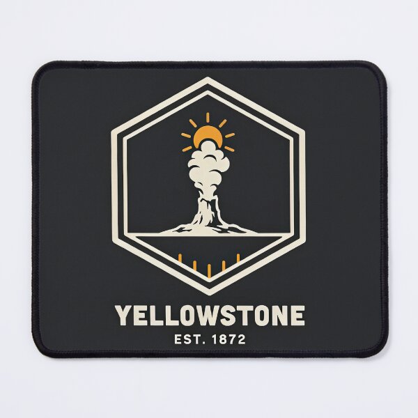 Item preview, Vintage Yellowstone Old Faithful Geyser Hexagon Badge Emblem Vector designed and sold by Shutter-Dragon.