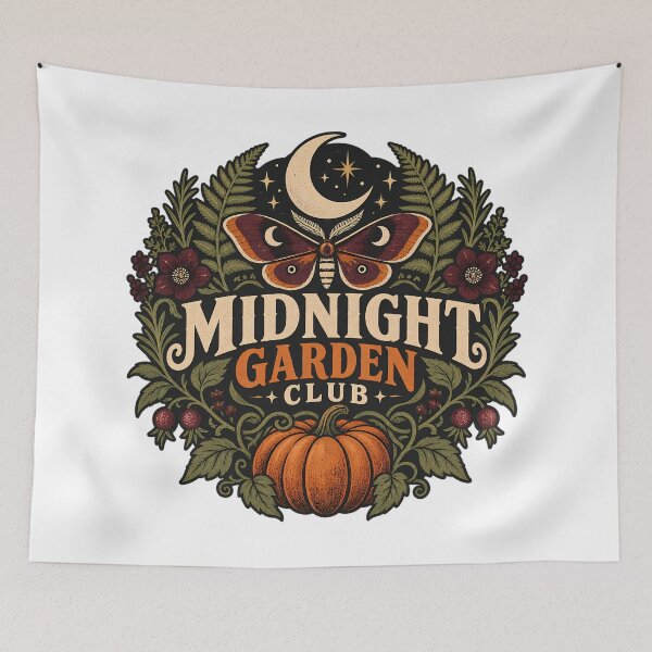 Item preview, Midnight Garden Moth Botanical Club designed and sold by Thai Vibe Studio.