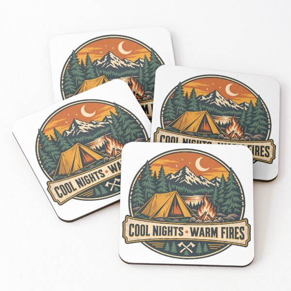 Item preview, Cool Nights Warm Fires Camping designed and sold by Thai Vibe Studio.