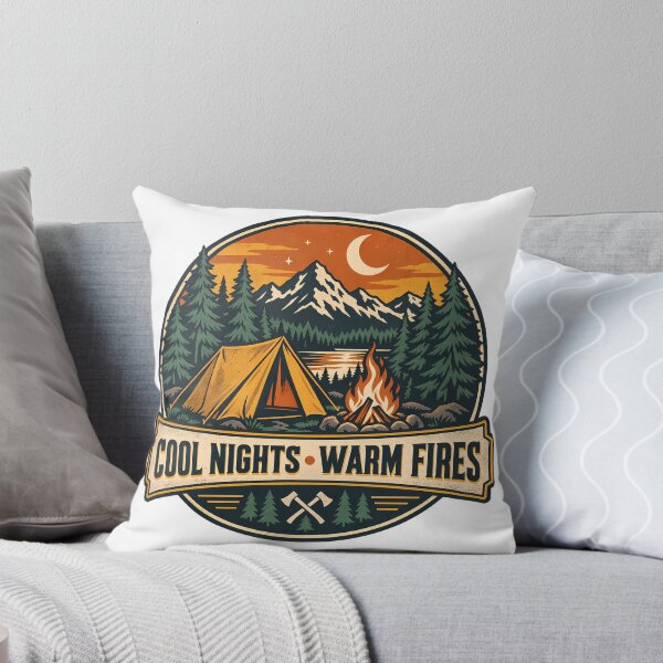 Item preview, Cool Nights Warm Fires Camping designed and sold by Thai Vibe Studio.