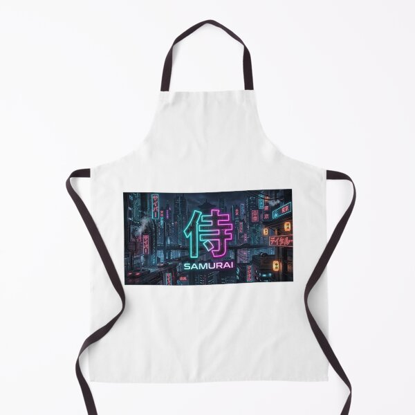 Item preview, Samurai Neon Kanji in Cyberpunk Neo-Tokyo City designed and sold by Zen Motif Japan.