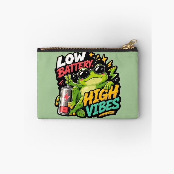 Item preview, Low Battery High Vibes Frog designed and sold by PixoNest.