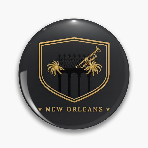 Item preview, Vintage New Orleans Jazz Trumpet Shield Badge Emblem Vector designed and sold by Shutter-Dragon.